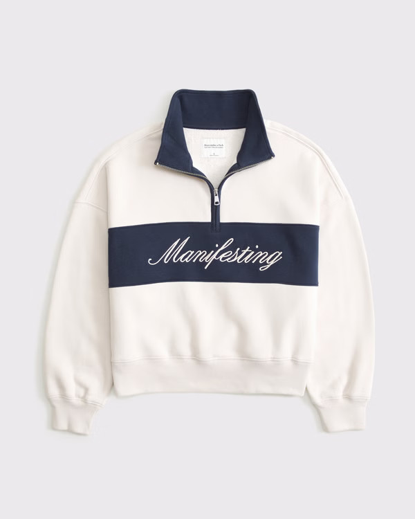 Women's Essential Sunday Half-Zip | Women's Tops | Abercrombie.com | Abercrombie & Fitch (US)