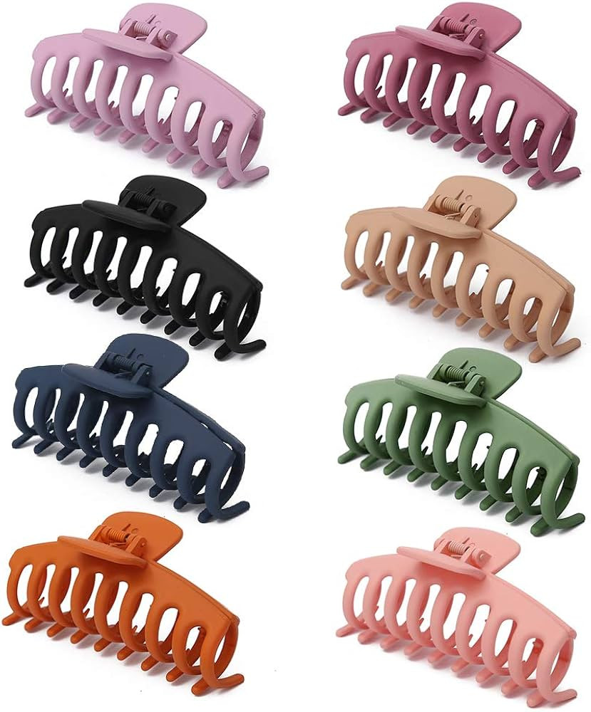 8 Pcs Hair Clips Large Claw Hair Clips for Thick Hair No Slip, Strong Hold Big Hair Claw Banana H... | Amazon (US)