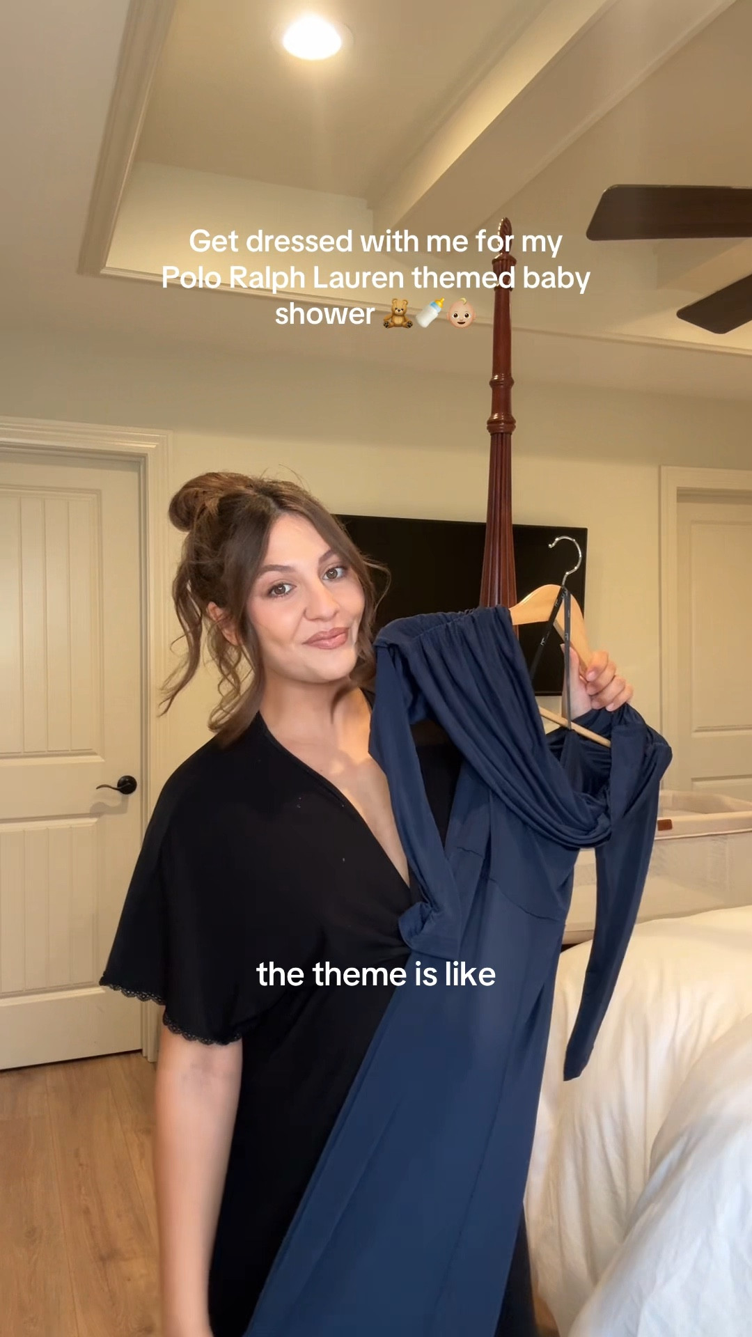 Baby boy shower outfit for a mama to be🩵 Wearing size medium in the dress! (earrings are vintage) 

#LTKStyleTip #LTKBaby #LTKBump