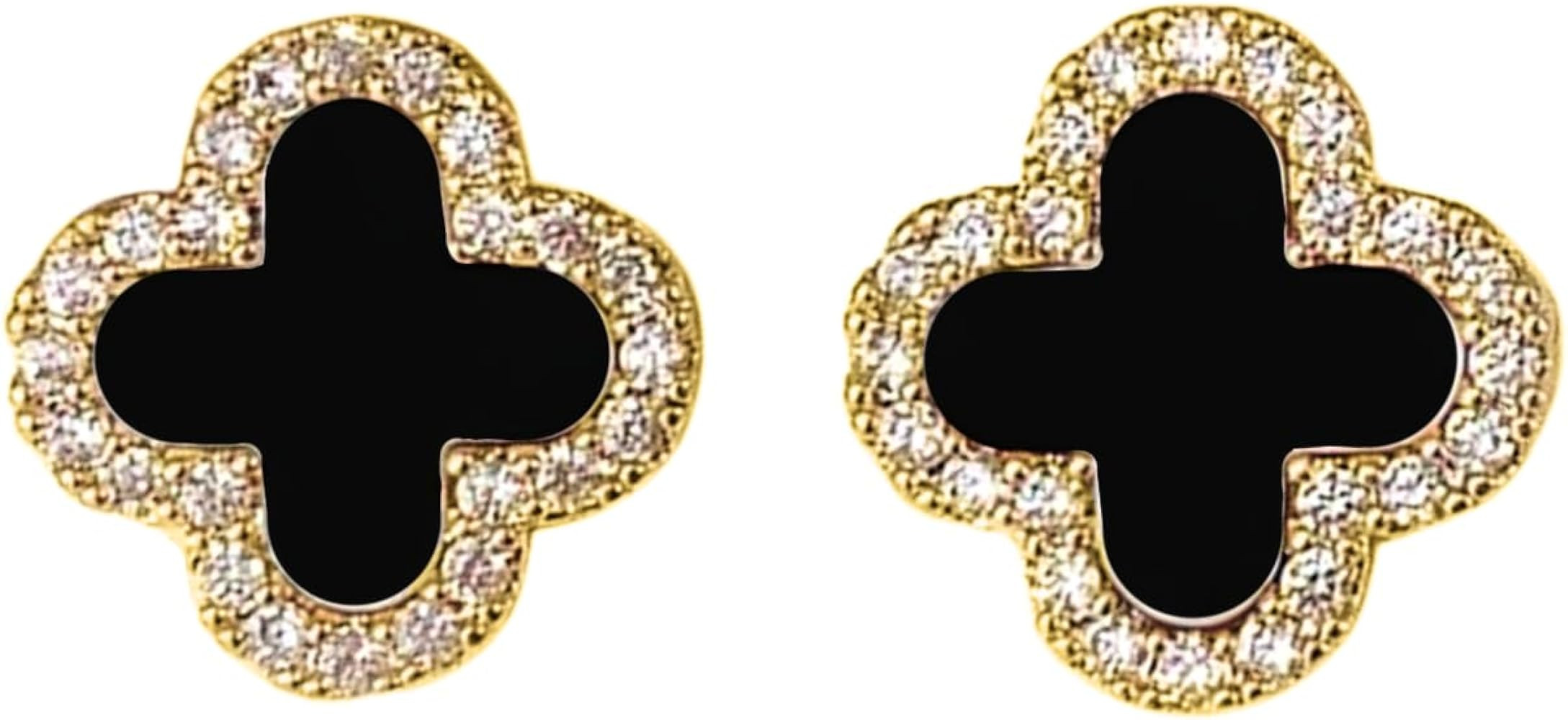 Clover Earrings for Women | Hypoallergenic Studded Clover Stud Earrings | Lovely Gift - Studded W... | Amazon (US)