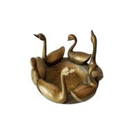 Mid-Century Asian Patinated Brass Swan Mounted Bowl Incense Burner | Etsy (US)