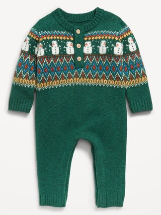 SoSoft Fair Isle Henley Sweater One-Piece for Baby | Old Navy (US)