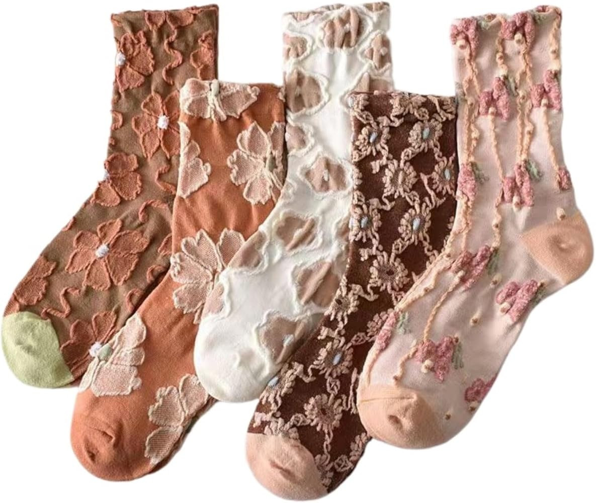 Lavish Lavender Argyle Socks Elegant Frill & Jeweled Detail for Spring & Autumn | Amazon (US)