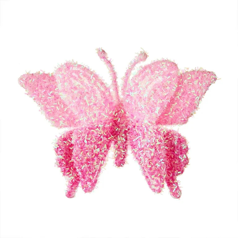 Tinsel Butterfly Decorative Clip, Pink, 5", Easter by Way To Celebrate | Walmart (US)