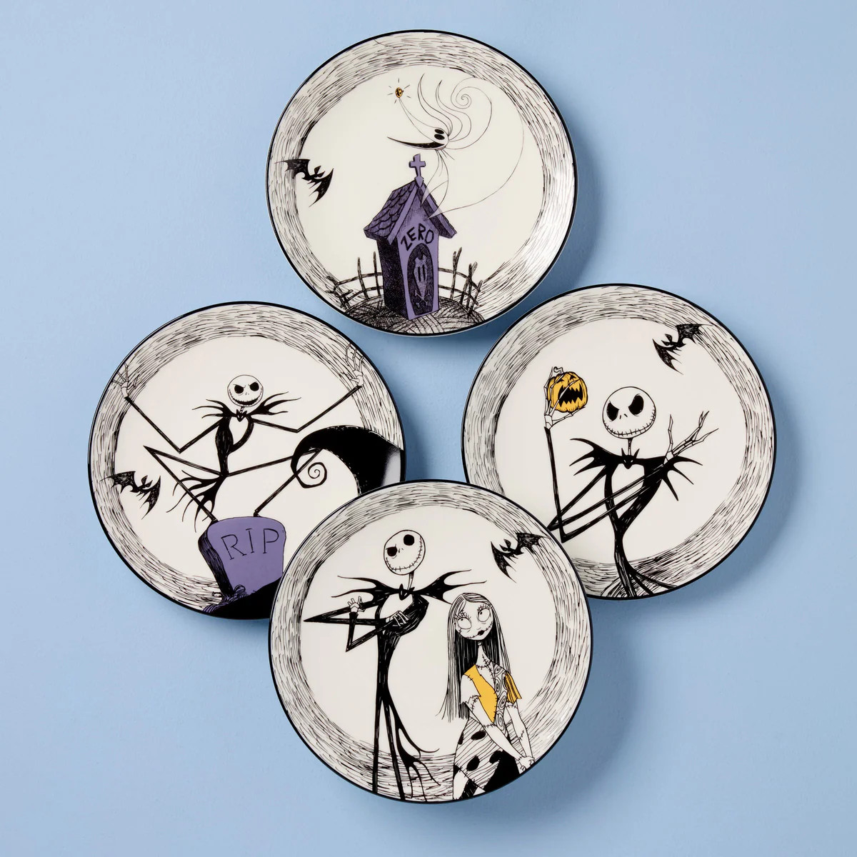 Nightmare Before Christmas Accent Plates, Set of 4 | Lenox