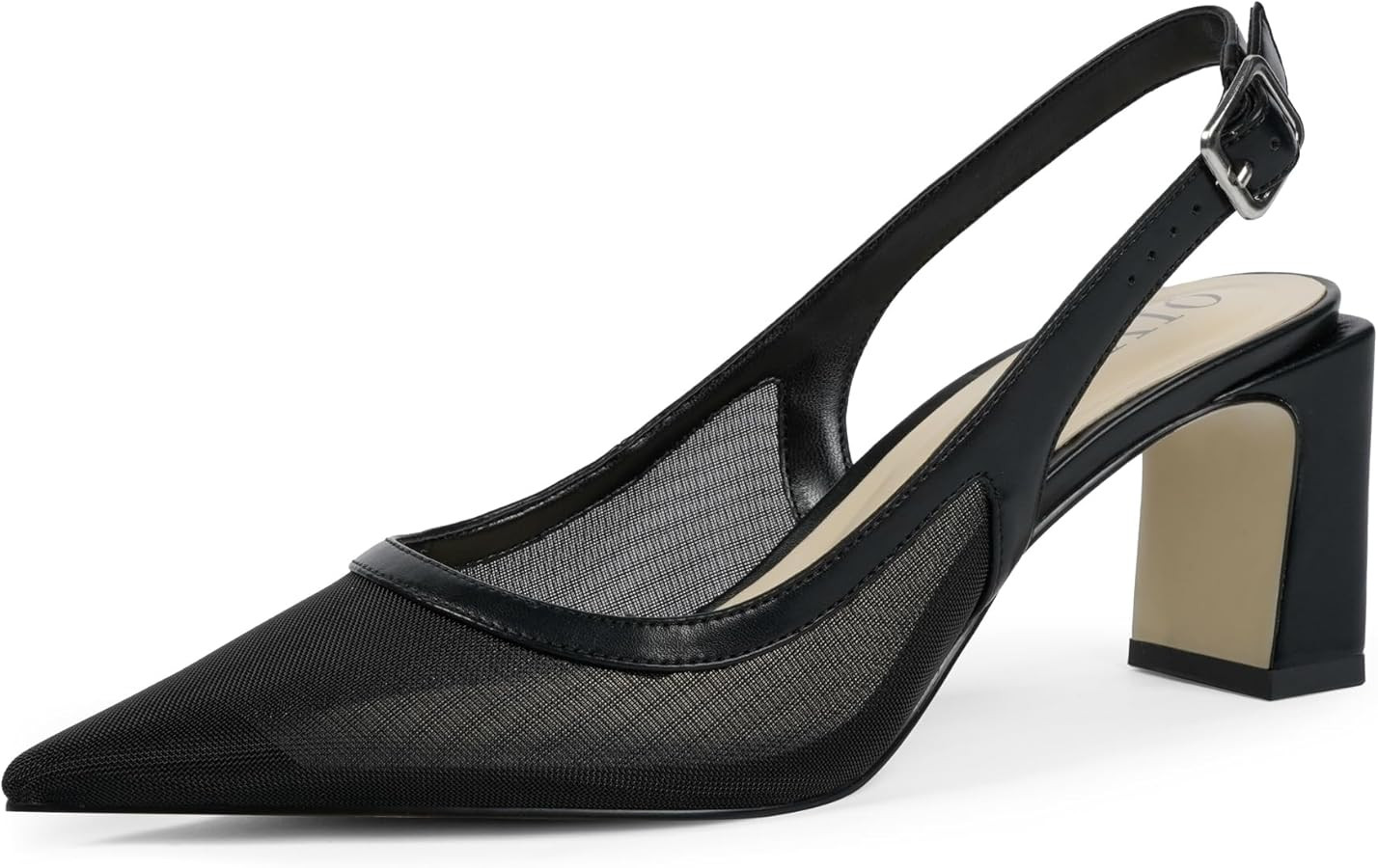 Womens Pumps Pointed Closed Toe Chunky Heel Slingback Heels for Women | Amazon (US)