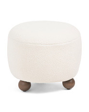 20.5x15 Round Ottoman With Ball Feet | TJ Maxx