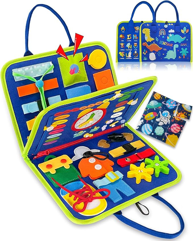 Exorany Busy Board Montessori Toys for 1 2 3 4 Year Old Boys & Girls Gifts, Sensory Toys for Todd... | Amazon (US)