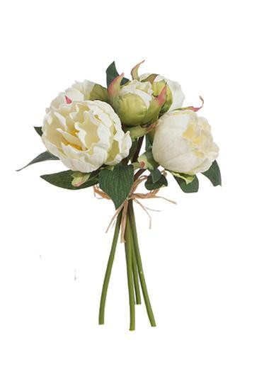Real Touch Peony Flower Bundle in Cream | Afloral (US)