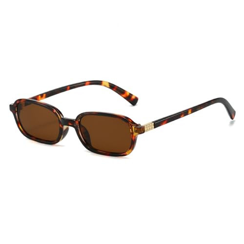 JUDOO Retro Rectangle Sunglasses for Women Mens Tortoise Shell Brown Rectangular Sunglasses 90s Small Vintage Chic Glasses (Tortoise Frame/Brown Lens) | Amazon (US)