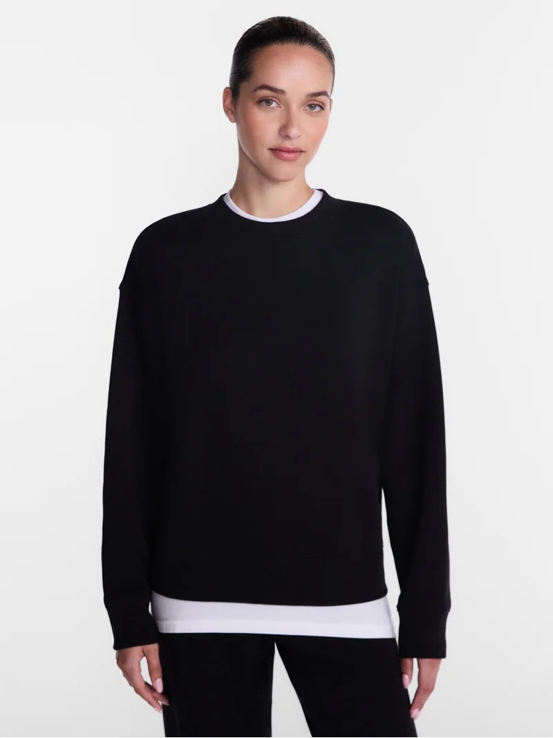 Athletic Works Women's and Women's Plus Fleece Sweatshirt with Long Sleeves, Sizes XS-4X | Walmart (US)