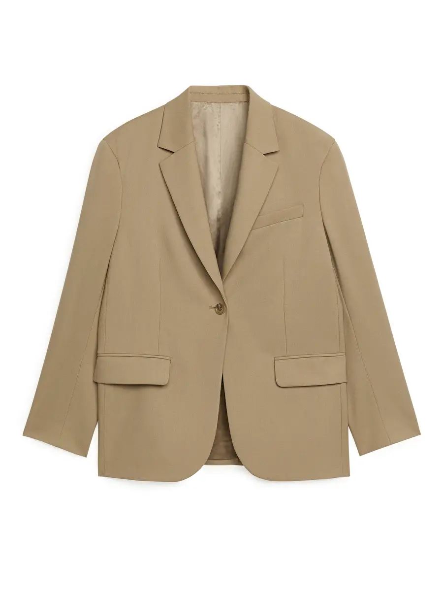 Oversized Wool Hopsack Blazer | ARKET