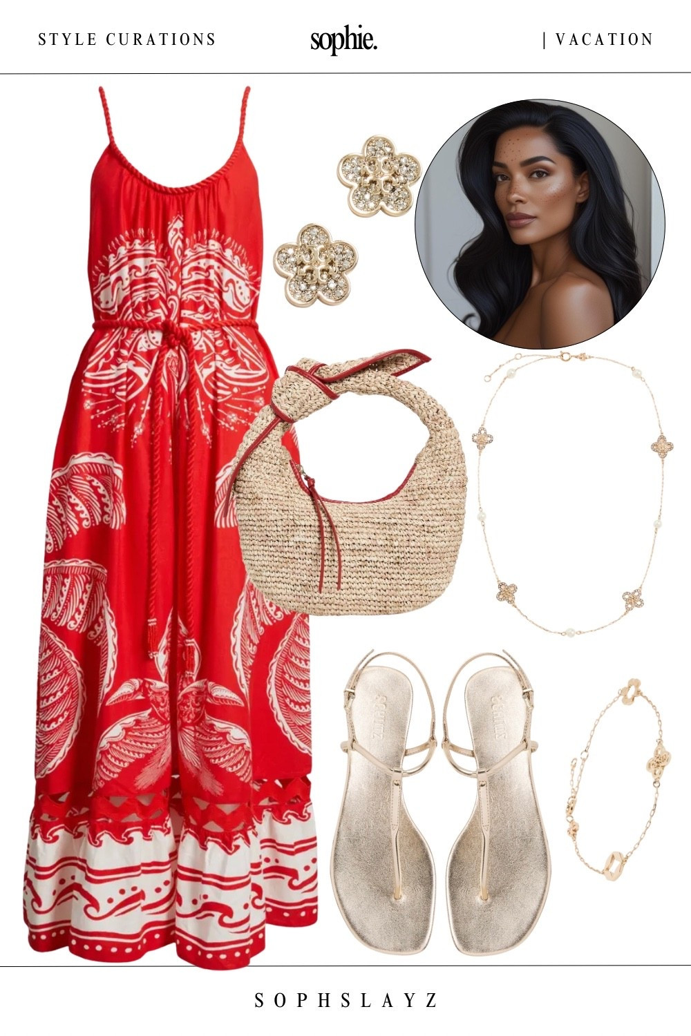 This look: red printed maxi dress, woven beach shoulder bag, gold floral stud earrings, delicate gold floral necklace and bracelet, metallic thong sandals.
It’s giving relaxed luxury with a bold, confident twist. Wear this for resort lunches, vacation dinners, or day-to-night sightseeing plans.

🔎 vacation dress, resort look, red maxi dress, straw purse, gold jewelry, summer sandals, travel fashion, vacation outfit, travel dress, summer dress



#LTKTravel #LTKootd