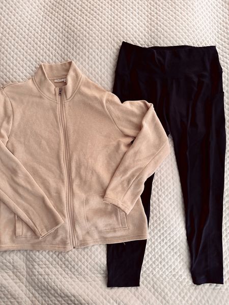 Carpool / WFH look - zip front fleece with leggings. Great for layering. 
Zip Front Jacket Leggings Basic Tee

#LTKfindsunder50 #LTKstyletip #LTKworkwear