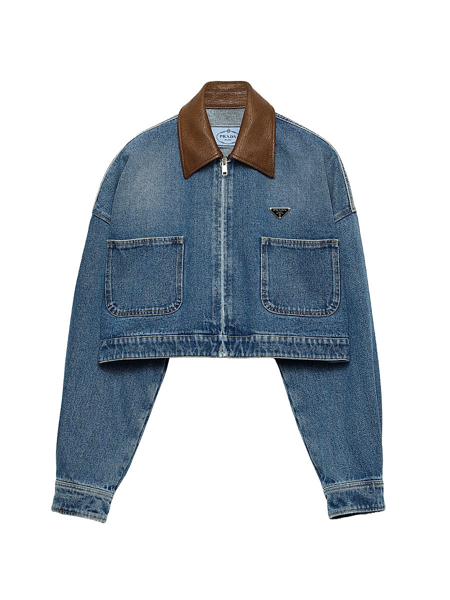 Women's Cropped Denim Jacket - Blue - Size 4 | Saks Fifth Avenue
