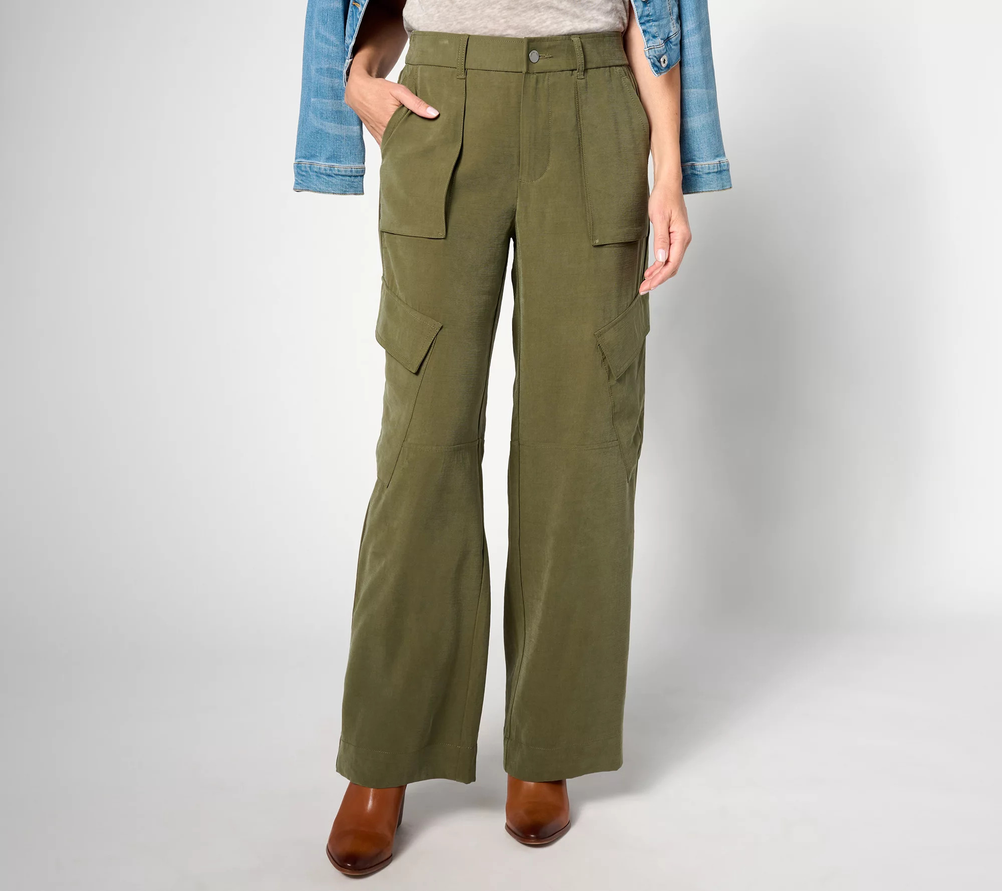 Peace Love World Regular Soft Twill Utility Pant - QVC.com | QVC