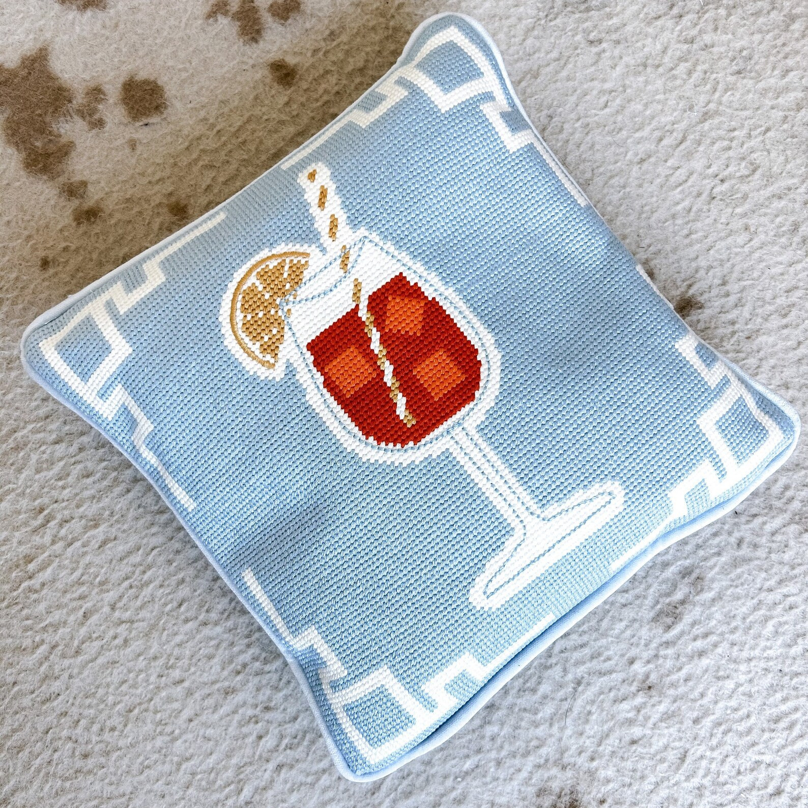 Spritz O'clock Needlepoint Pillow | Etsy (US)