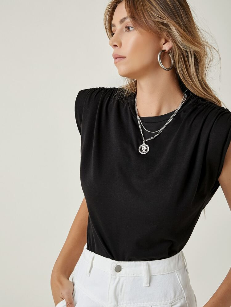 SHEIN Shoulder Pad Solid Top | SHEIN