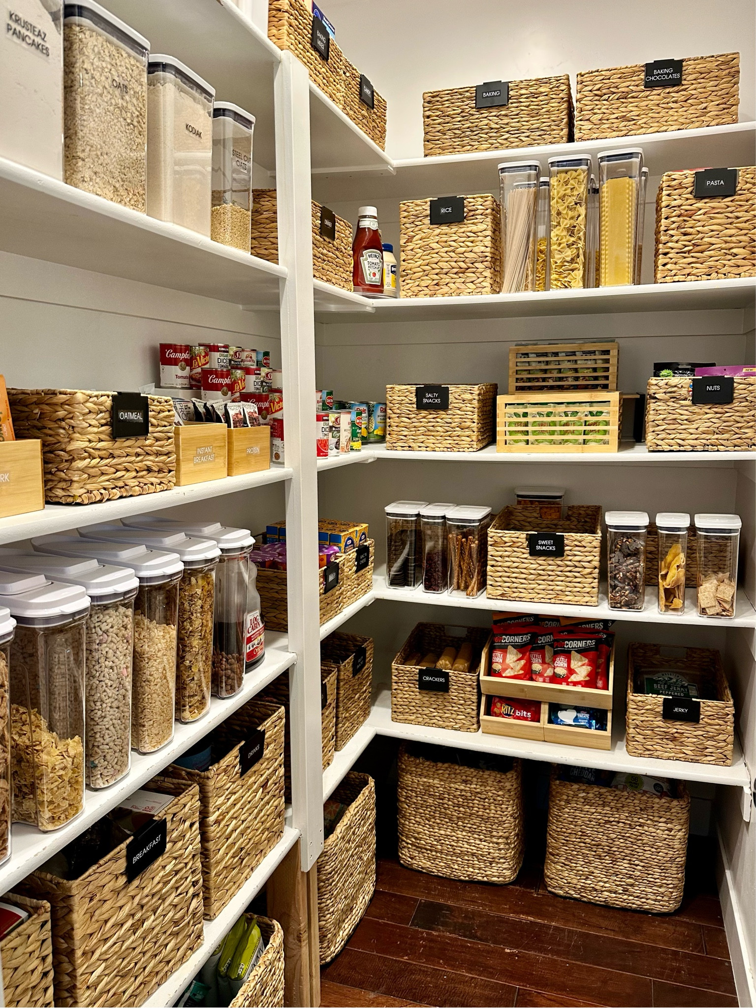 Natural tones in a pantry make things more inviting and warm. 

#pantry #organize #home #pantryinspo

#LTKhome