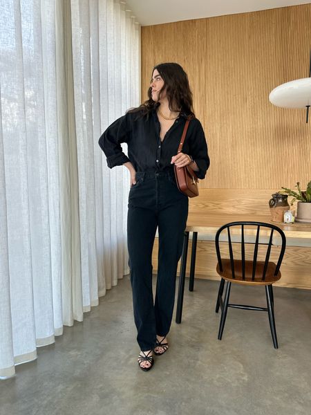 Black linen shirt and black straight leg jeans - a great spring going out outfit 🌸

#LTKfindsunder100 #LTKeurope #LTKstyletip