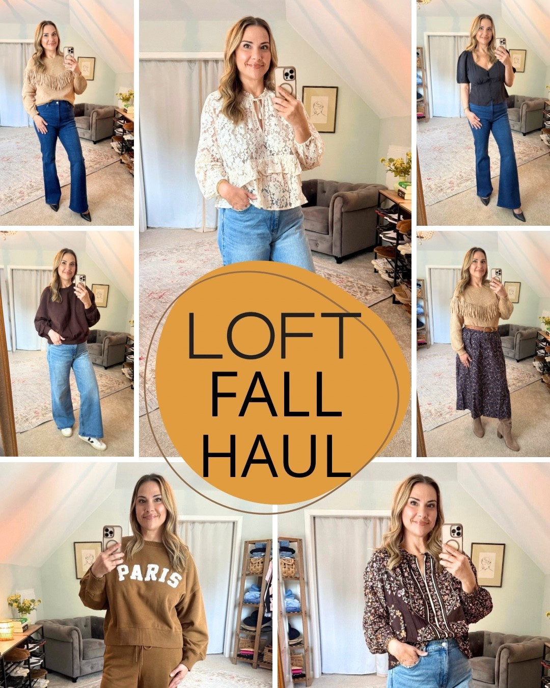 ✨LOFT FALL HAUL✨ 🍂
I tried on a bunch of their new arrivals and I’m obsessed with these fall pieces 🤩
🤎 Cozy fringe sweater that feels like fall in one look
🤍 Pretty lace tops that instantly elevate denim
🖤 Black blouses you can wear from day to night
🍁 Effortless prints for everyday style
☕️ The Paris lounge set you’ll want to live in
These are the kind of pieces you’ll reach for again and again 🙌🏻 Sizes always go quick during this sale so if you see something you love don’t wait!

👉 Shop my LOFT haul below ⬇️ 

Which outfit is your favorite? I can’t decide. 👇
#LOFT #FallStyle #LOFTHaul #OOTD #FallFashion