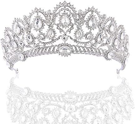 SNOWH Tiara Crowns for Women - Rhinestone Princess Tiaras Royal Bridal Headpieces CZ Crystal Page... | Amazon (US)