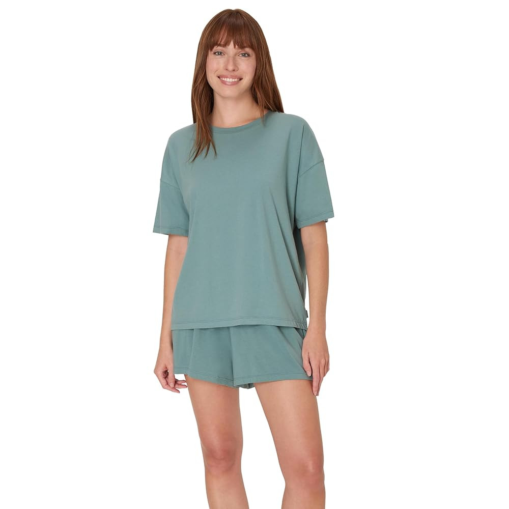 Hanes Women's Originals 2 Piece Lounge, Comfywear Supersoft Boxy T-Shirt & Sleep Shorts Loungewea... | Amazon (US)