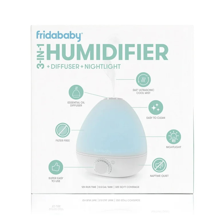 Frida Baby 3-in-1 Humidifier, Diffuser and Nightlight, Soothing Cool Mist Vaporizer for Baby | Walmart (US)