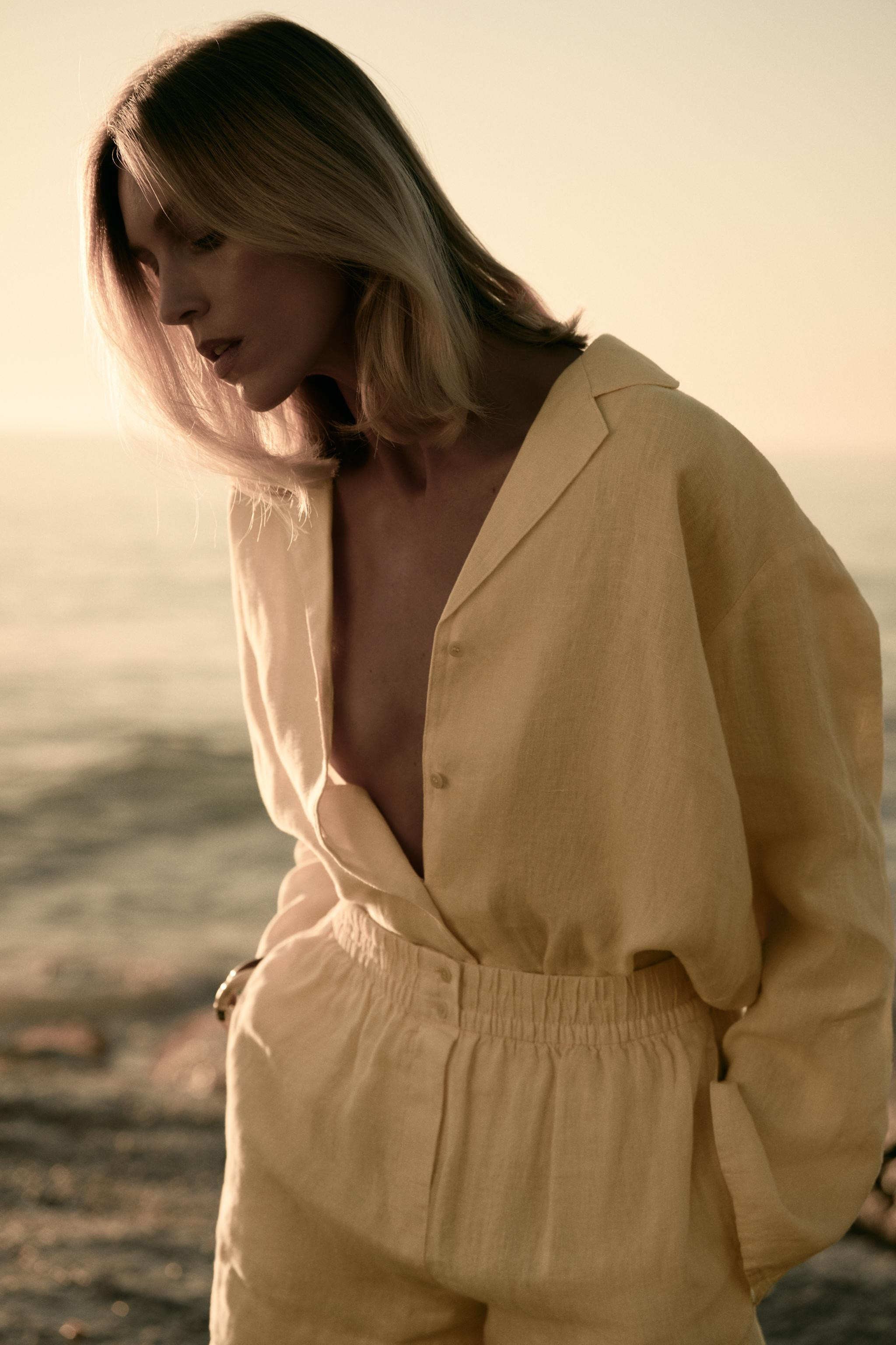 100% LINEN SHIRT ZW COLLECTION | Zara US