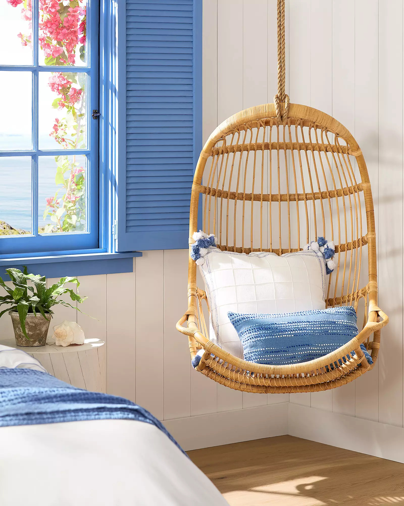 Hanging Rattan Chair | Serena and Lily