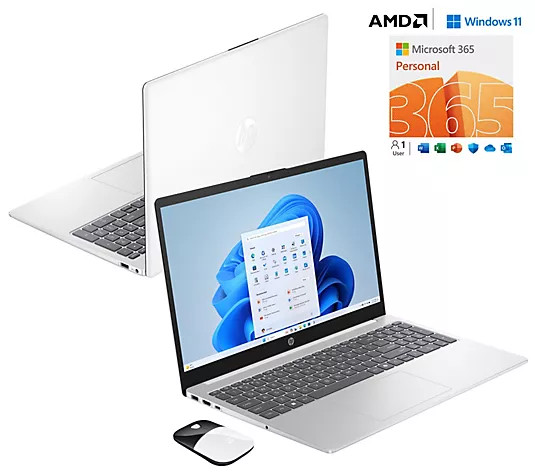 HP 15.6" Laptop AMD Athlon 4GB 128GB SSD with MS365 - QVC.com | QVC