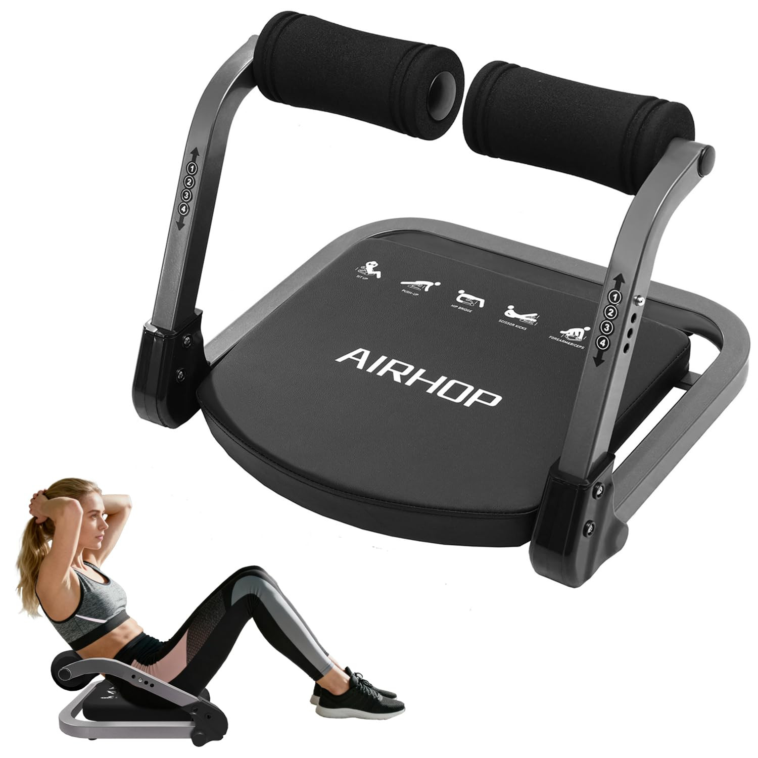 AIRHOP Ab Machine for Stomach Workout, Abs Workout Equipment for Sit Up Exercise, 4-Speed Adjusta... | Amazon (US)