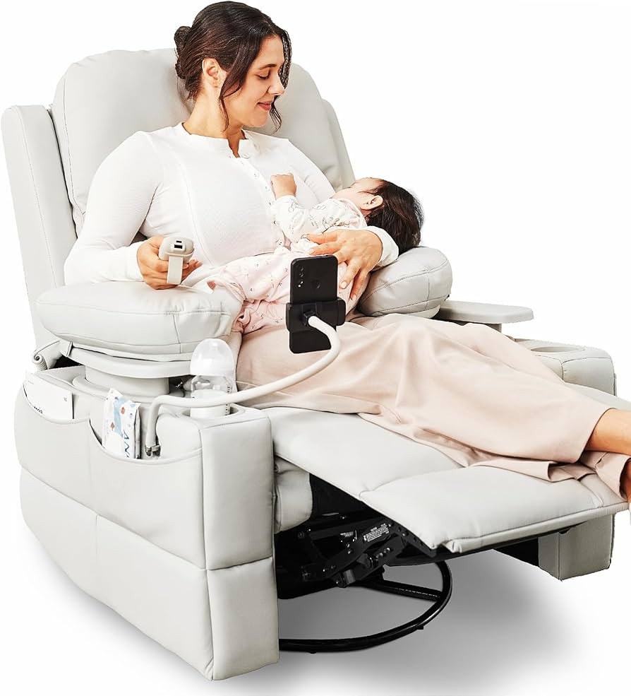 MAMAZING Lullapod Power Nursery Recliner Rocking Chair, Triple Motor Power Recliner with HugAssis... | Amazon (US)