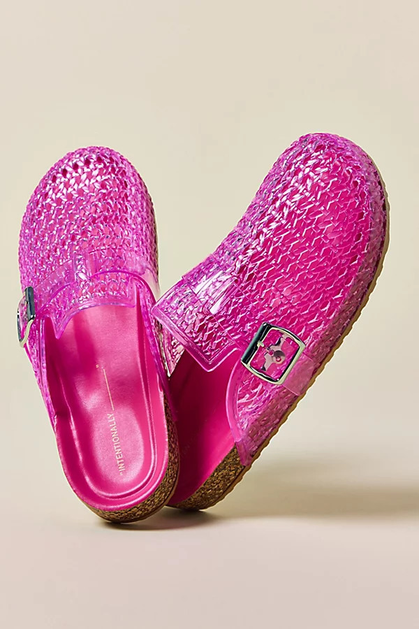 Intentionally Blank Seth Jelly Mules in Bubblegum, Women's at Urban Outfitters | Urban Outfitters (US and RoW)