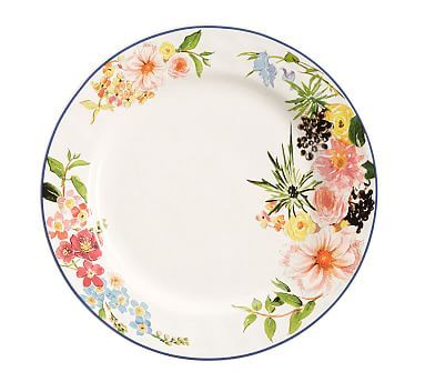 Floral Bunny Assorted Stoneware Salad Plates - Set of 4 | Pottery Barn (US)