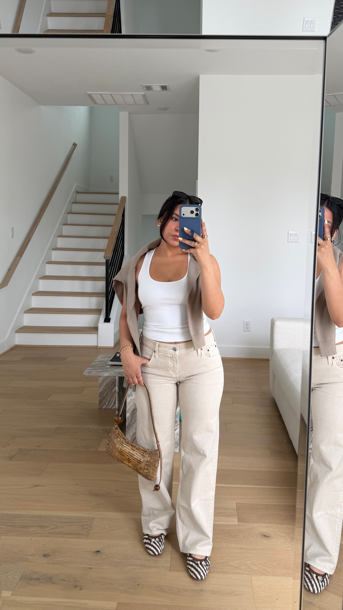 Tank: small
Jeans: 26 short 
Cardigan: xs
Flats: 7 

#LTKPetite #LTKgrwm #LTKootd