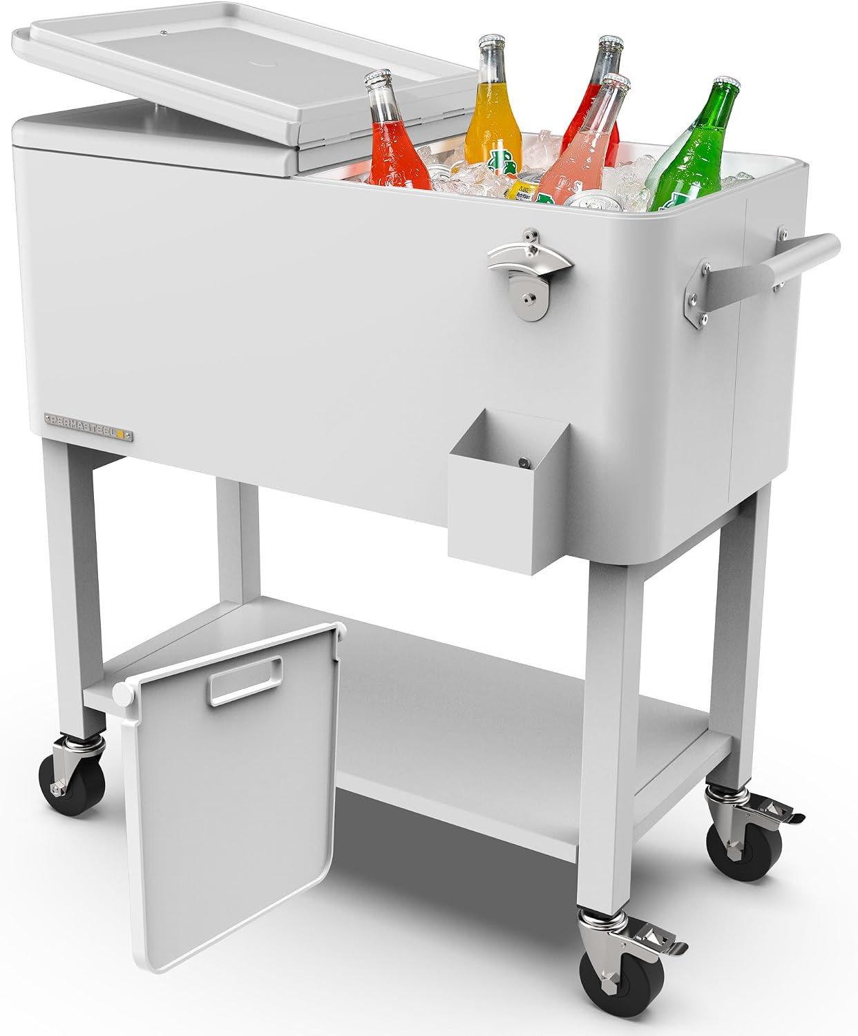 Permasteel Party Cooler with Divider, Removable Basin, Spacious 80-Qt Capacity, Chills 36hrs, Serving Tray, Rolling Ice Chest for Indoor & Outdoor | Amazon (US)