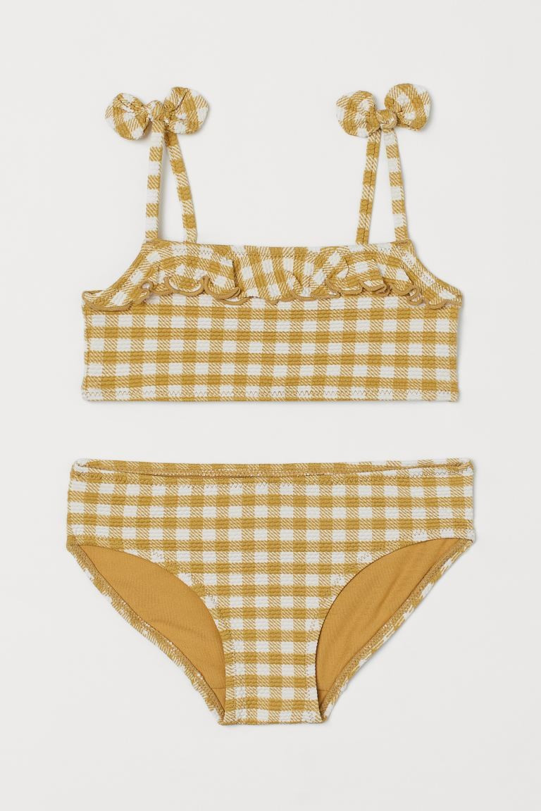 Patterned flounce-trim bikini | H&M (UK, MY, IN, SG, PH, TW, HK)