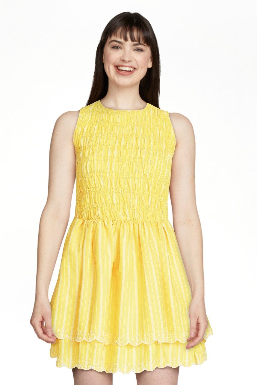 Free Assembly Women's and Women's Plus Smocked Cotton Sleeveless Mini Dress, Sizes XS-4X | Walmart (US)