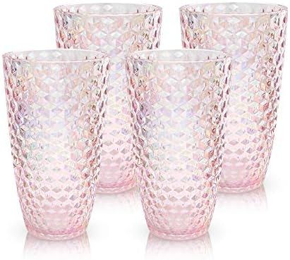 Laguna Beach Tall Tumbler Pink, 19oz, Set of 4, Shatterproof Tritan Drinking Glasses, Plastic Tum... | Amazon (US)