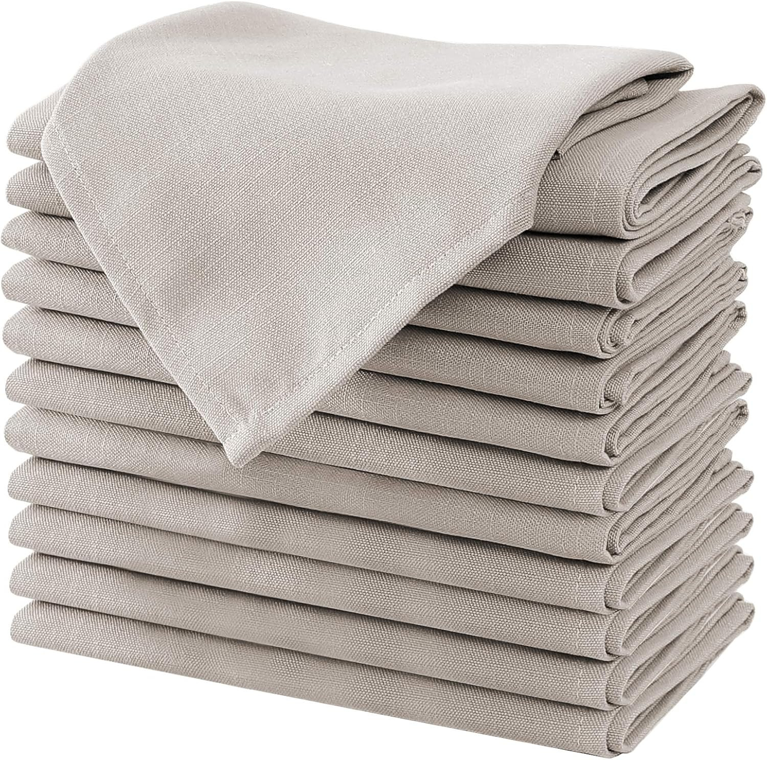 Cloth Napkins Set of 12 (18" X 18") Linen Textured Dinner Napkins Waterproof Extra Soft Thick Dur... | Amazon (US)