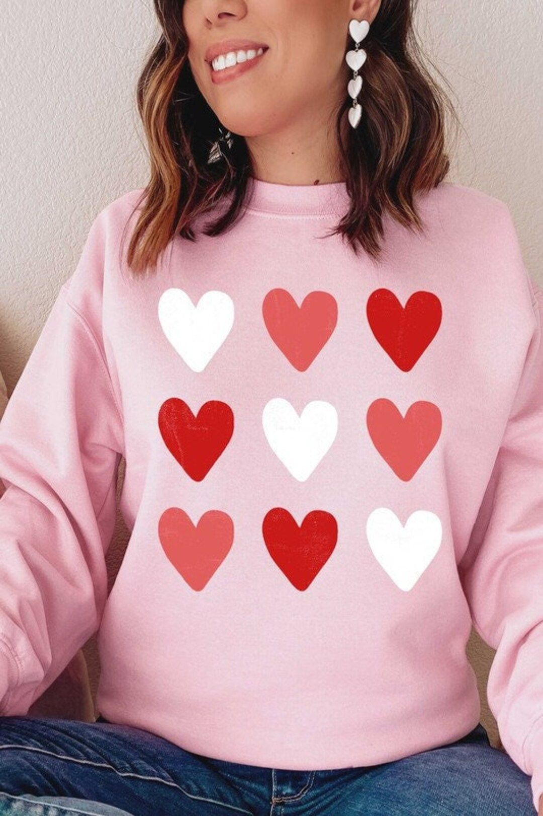 Womens Valentine Sweatshirt Women Valentines Day Shirt - Etsy | Etsy (US)