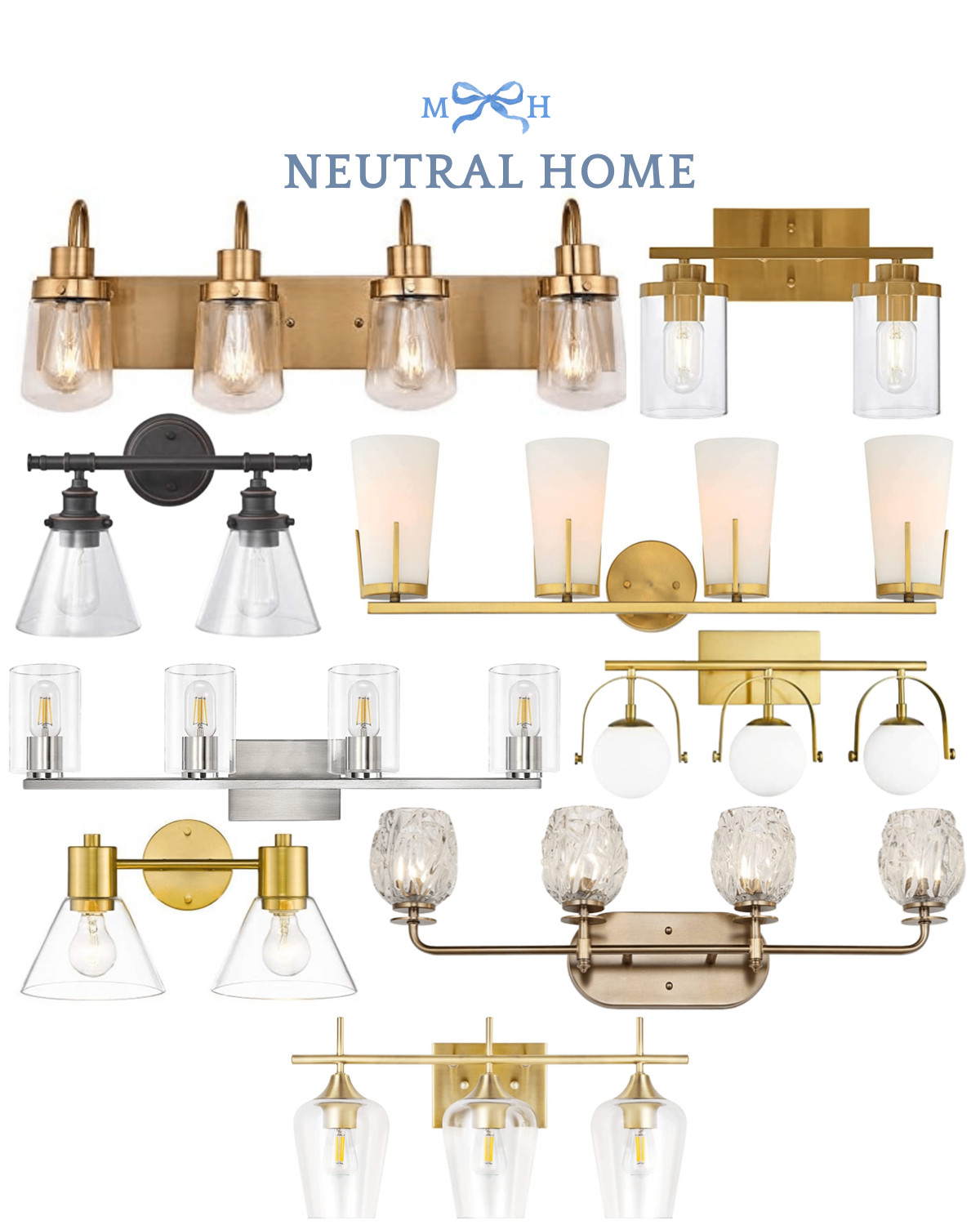 Bathroom vanity lighting neutral Gold nickel black | Amazon (US)