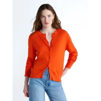Free Assembly Women's Classic Cardigan Sweater with Long Sleeves, Lightweight, Sizes XS-4X | Walmart (US)