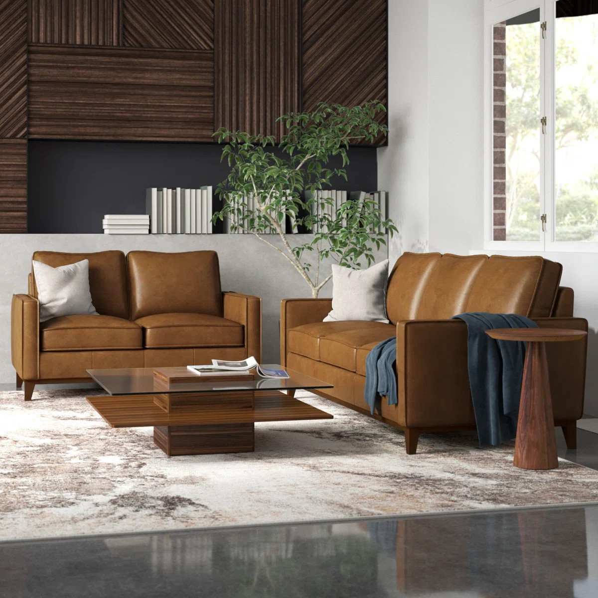 Caliah 2-Piece Leather Living Room Set | Wayfair North America