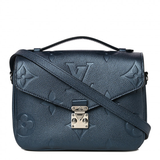 LOUIS VUITTON Metallic Empreinte Pochette Metis Navy Nacre | Fashionphile