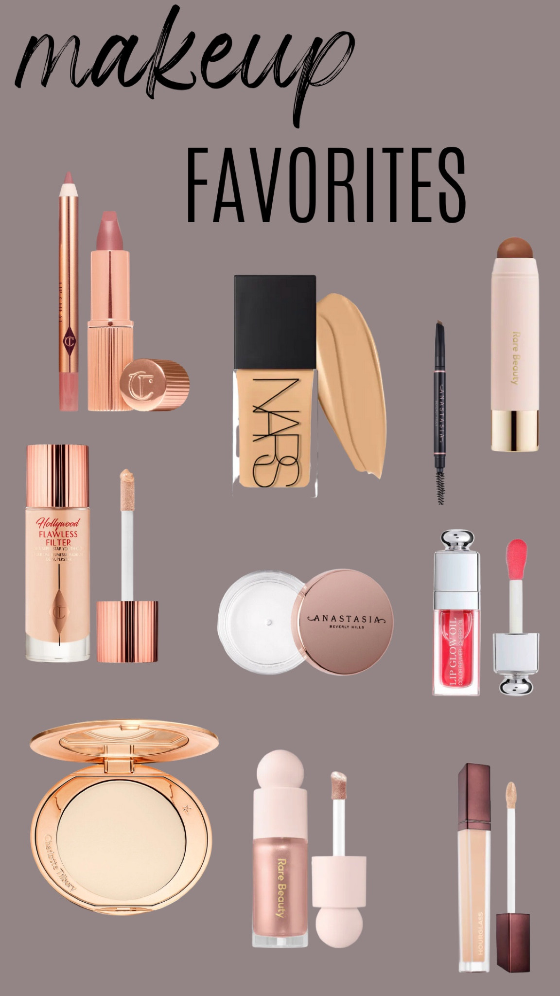 Rare Beauty by Selena Gomez Soft Pinch Liquid Blush

Rare Beauty by Selena Gomez Warm Wishes Effortless Bronzer Sticks

Hourglass Vanish™ Airbrush Concealer

Charlotte Tilbury Hollywood Flawless Filter

Charlotte Tilbury Airbrush Flawless Finish Setting Powder

NARS Light Reflecting Advanced Skincare Foundation

Charlotte Tilbury Mini Pillow Talk Lipstick & Liner Set

Rare Beauty by Selena Gomez Positive Light Liquid Luminizer Highlight

Fenty Beauty by Rihanna Gloss Bomb Universal Lip Luminizer

Anastasia Beverly Hills Brow Freeze® Extreme Hold Laminated-Look Sculpting Wax

Anastasia Beverly Hills Brow Definer 3-in-1 Triangle Tip


#LTKsalealert #LTKSeasonal #LTKbeauty