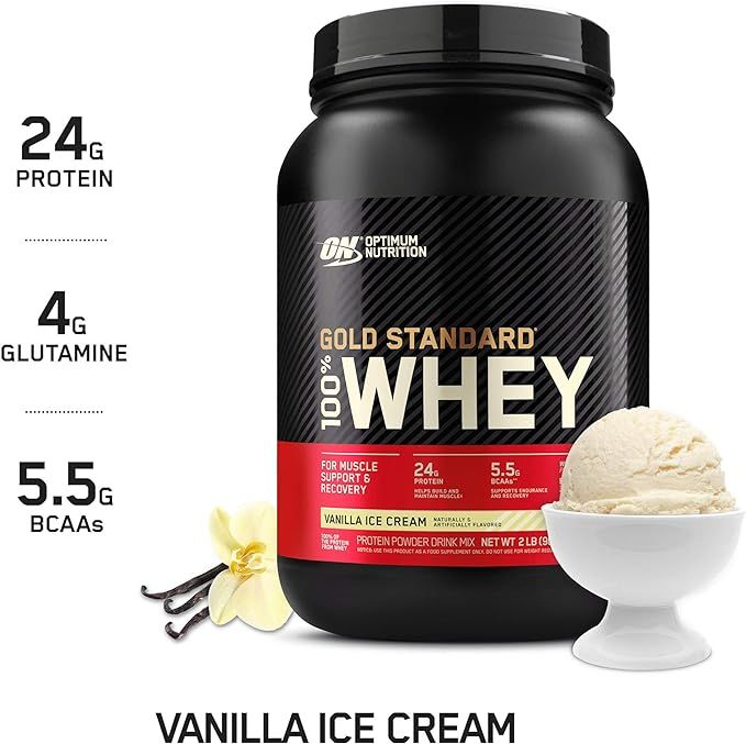 OPTIMUM NUTRITION GOLD STANDARD 100% Whey Protein Powder From Whey Isolates, Vanilla Ice Cream - ... | Amazon (US)