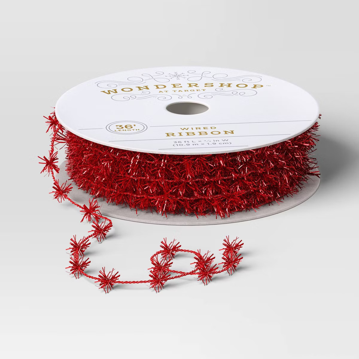 36' Christmas Tinsel Ribbon Red - Wondershop™ | Target