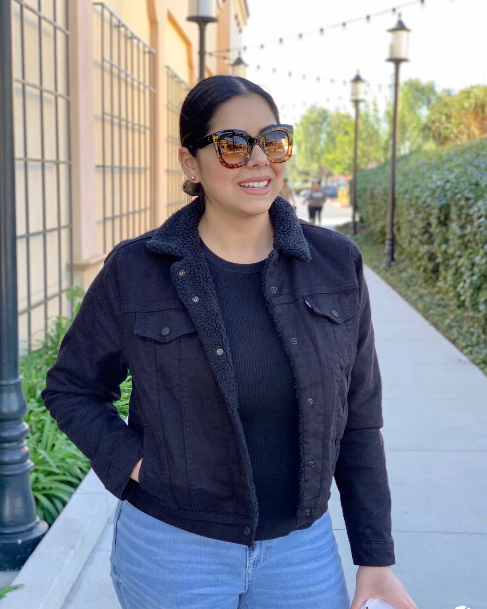 Levi's Denim Sherpa Trucker Jacket Women's In Port